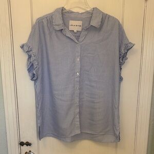 Lola River Blue Striped Blouse